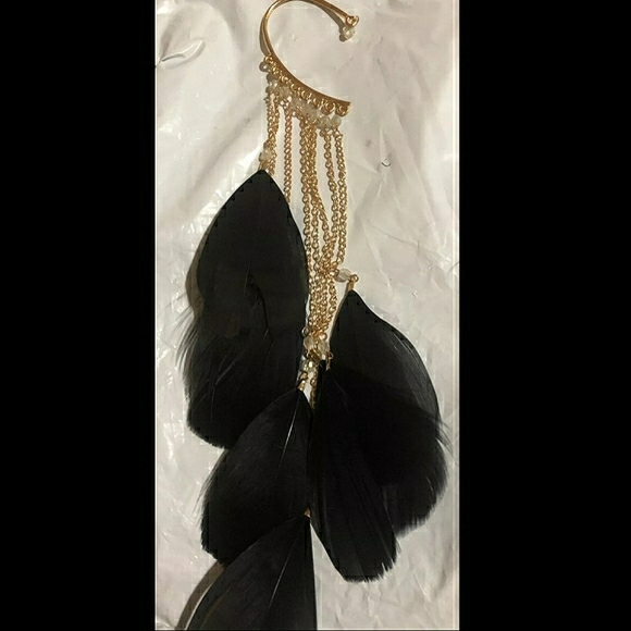 💋SUKI BOJO FEATHER TASSEL CUFF EARRING!!! - Picture 5 of 8